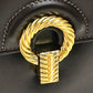 GUCCI Handbag leather Brown x Gold Metal Old Gucci accordion Women Used Authentic