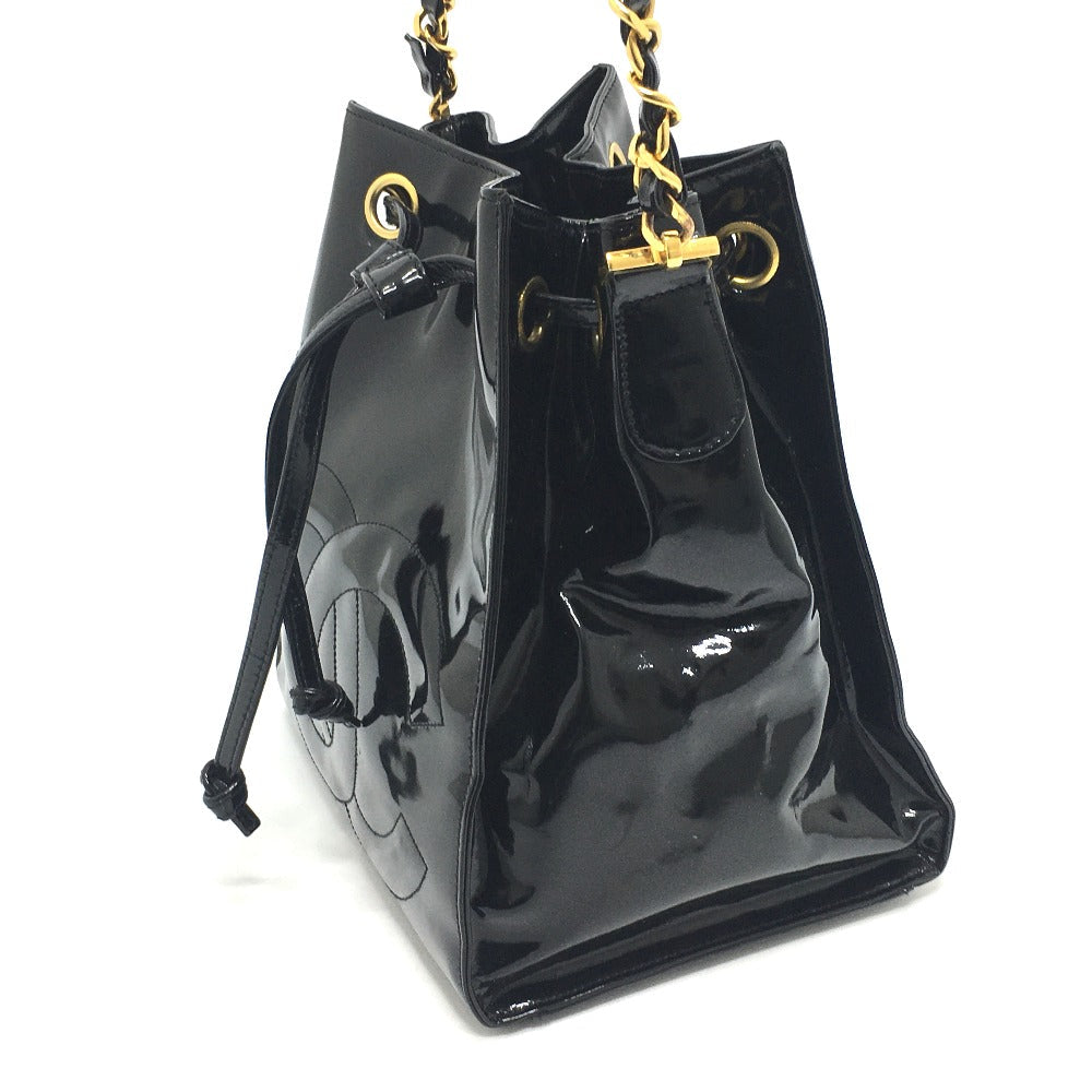CHANEL Shoulder Bag Patent leather black CCCOCO Mark purse Women Used Authentic