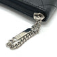 CHANEL Long Wallet Purse A26710 Calf leather Black x pink Cambon line organizer Women Used Authentic
