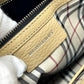 BURBERRY Handbag leather beige logo Side pocket Women Used Authentic