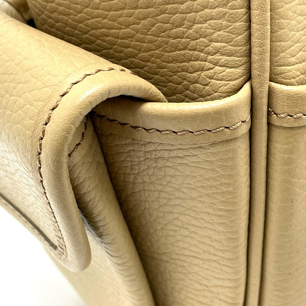 BURBERRY Handbag leather beige logo Side pocket Women Used Authentic
