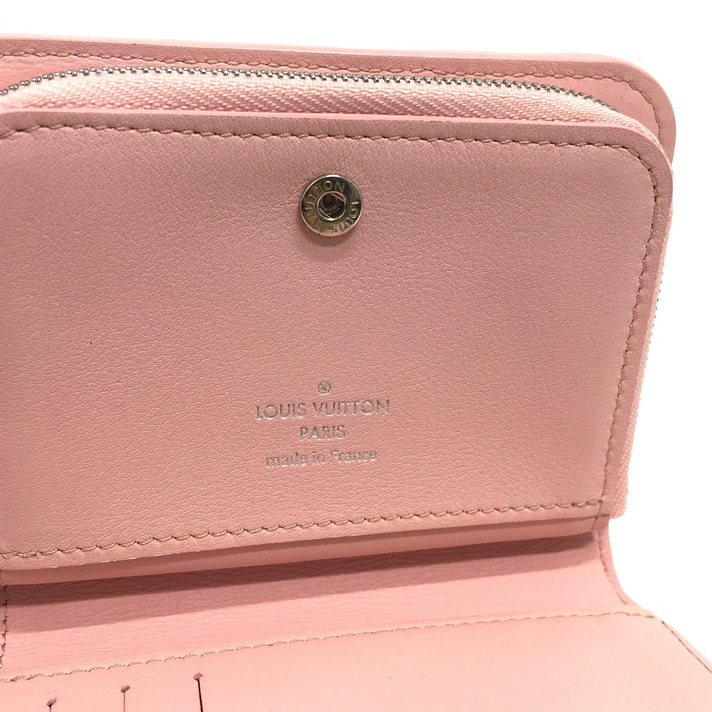 LOUIS VUITTON Folded wallet M63791 leather pink LVMetal New wave zip Women Used Authentic