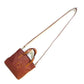 FENDI Handbag leather Brown FF logo Handbag Women Used Authentic