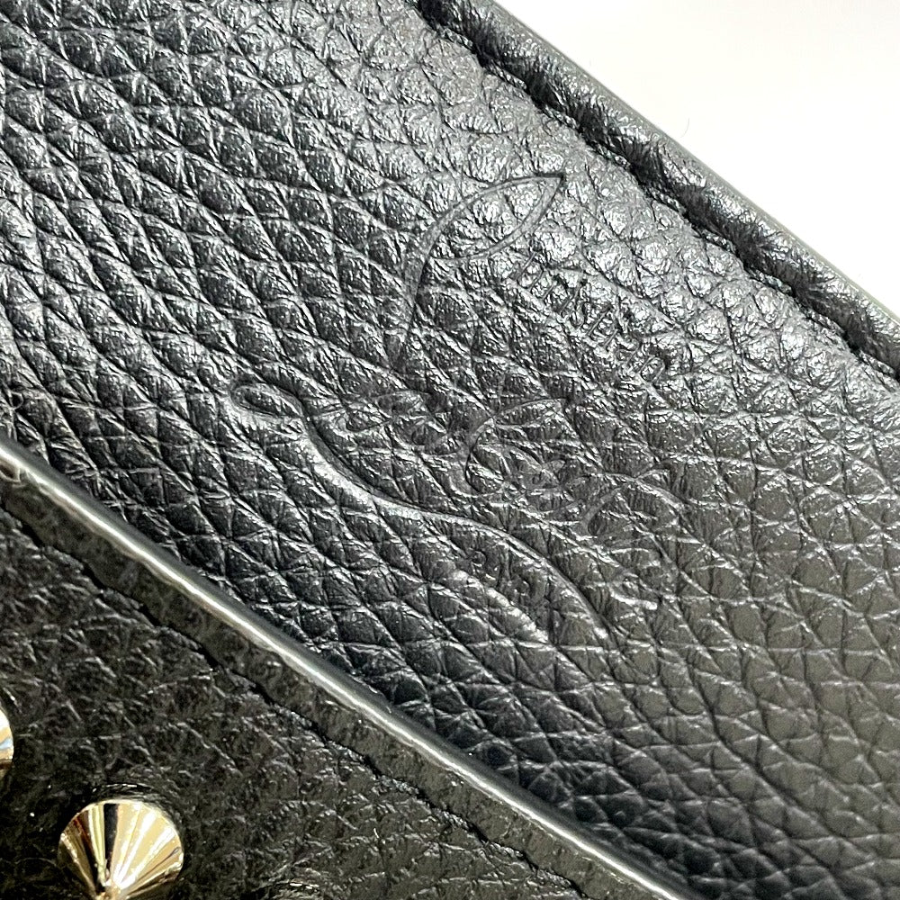 Christian Louboutin Clutch bag leather black Spike studs Sky porch unisex(Unisex) Used Authentic