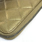 CHANEL Long Wallet Purse lambskin Gold x Brown Gradation Matrasse Women Used Authentic