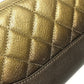 CHANEL Long Wallet Purse lambskin Gold x Brown Gradation Matrasse Women Used Authentic