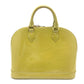 LOUIS VUITTON Handbag M91615 Monogram Vernis Yellow green type Monogram Vernis Alma PM Women Used Authentic