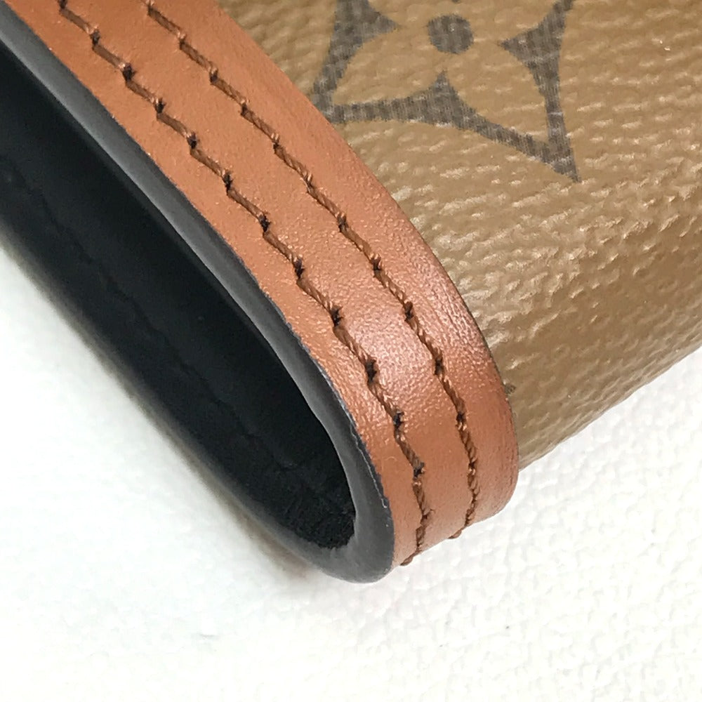 LOUIS VUITTON Trifold wallet M68725 Monogram reverse canvas Brown Monogram reverse Portefeuille Dauphine Compact Women Used Authentic