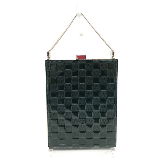 LOUIS VUITTON Handbag M92105 Patent Leather, Damier Vernis Dark green Damier Vernis Anju GM Women Used Authentic