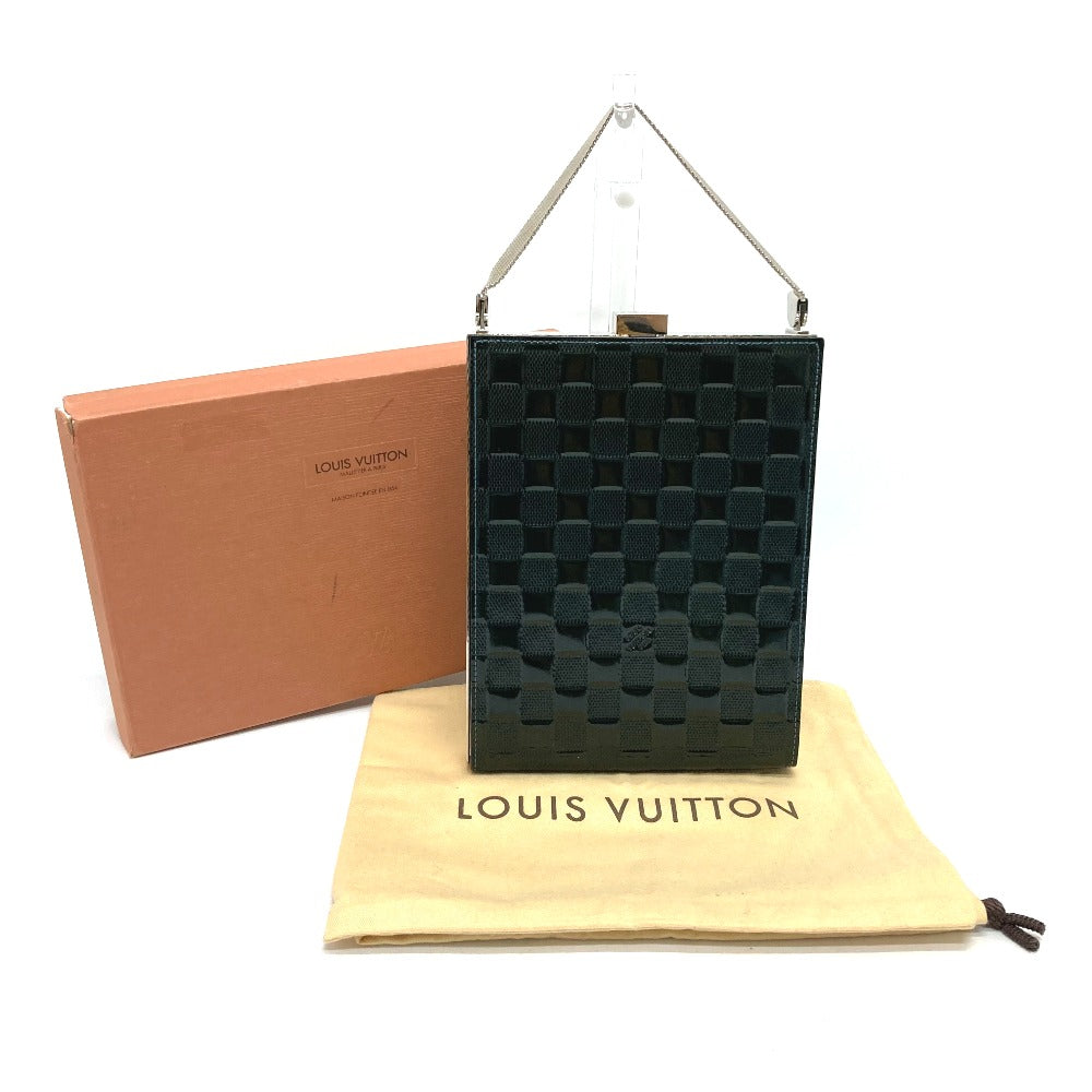 LOUIS VUITTON Handbag M92105 Patent Leather, Damier Vernis Dark green Damier Vernis Anju GM Women Used Authentic