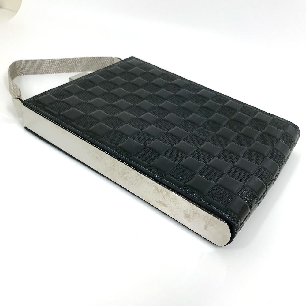 LOUIS VUITTON Handbag M92105 Patent Leather, Damier Vernis Dark green Damier Vernis Anju GM Women Used Authentic