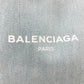 BALENCIAGA Tote Bag 339933 Leather / canvas Light blue Logo print Navy kabas S Women Used Authentic