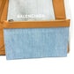 BALENCIAGA Tote Bag 339933 Leather / canvas Light blue Logo print Navy kabas S Women Used Authentic