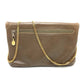 CELINE Shoulder Bag leather Brown logoMetal vintage Women Used Authentic