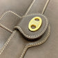 CELINE Shoulder Bag leather Brown logoMetal vintage Women Used Authentic