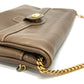 CELINE Shoulder Bag leather Brown logoMetal vintage Women Used Authentic
