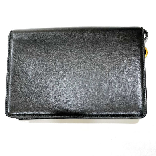 GUCCI Shoulder Bag 589474 Calf leather black GG Marmont flap Women Used Authentic