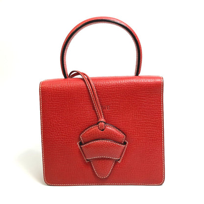 LOEWE Handbag leather Red vintage logo Women Used Authentic
