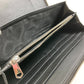 GIVENCHY Long Wallet Purse leather black I FEEL LOVE organizer mens Used Authentic