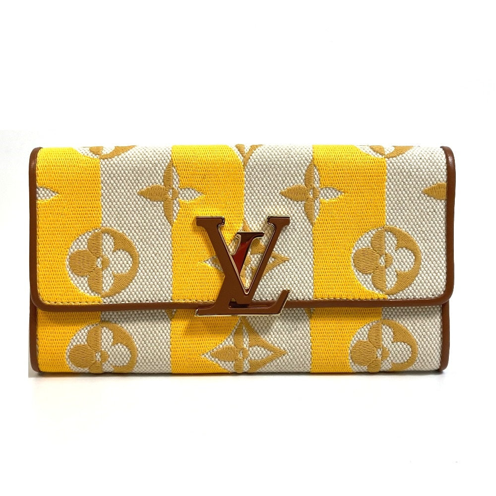 LOUIS VUITTON Long Wallet Purse M80416 Canvas / leather Yellow type Monogram Portefeuille Capsine unisex(Unisex) Used Authentic