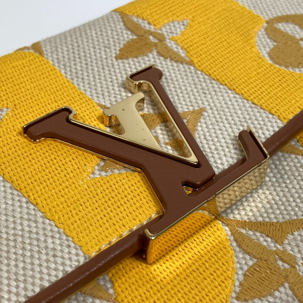 LOUIS VUITTON Long Wallet Purse M80416 Canvas / leather Yellow type Monogram Portefeuille Capsine unisex(Unisex) Used Authentic