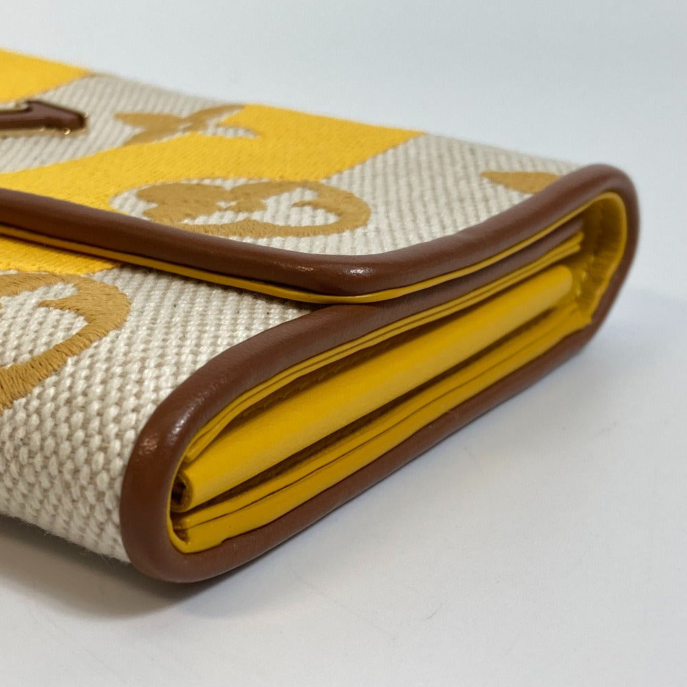 LOUIS VUITTON Long Wallet Purse M80416 Canvas / leather Yellow type Monogram Portefeuille Capsine unisex(Unisex) Used Authentic
