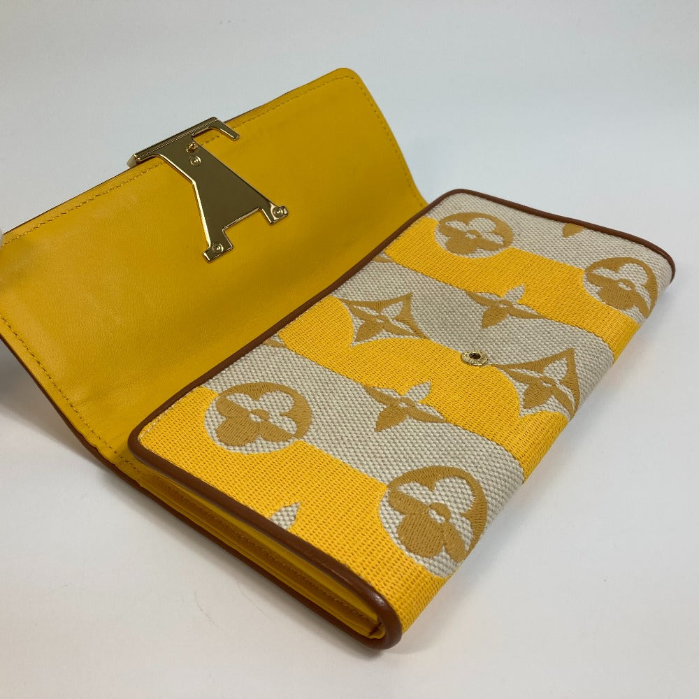LOUIS VUITTON Long Wallet Purse M80416 Canvas / leather Yellow type Monogram Portefeuille Capsine unisex(Unisex) Used Authentic