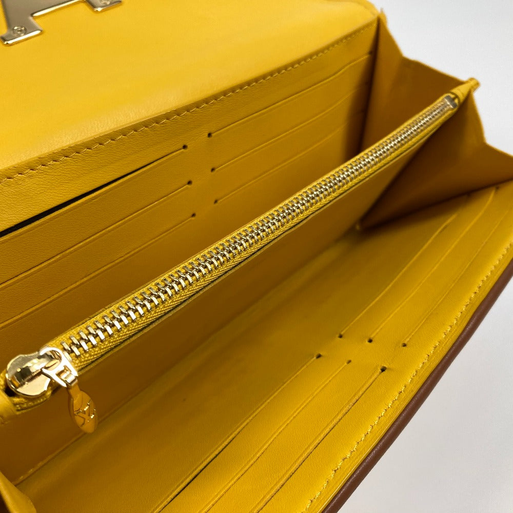 LOUIS VUITTON Long Wallet Purse M80416 Canvas / leather Yellow type Monogram Portefeuille Capsine unisex(Unisex) Used Authentic