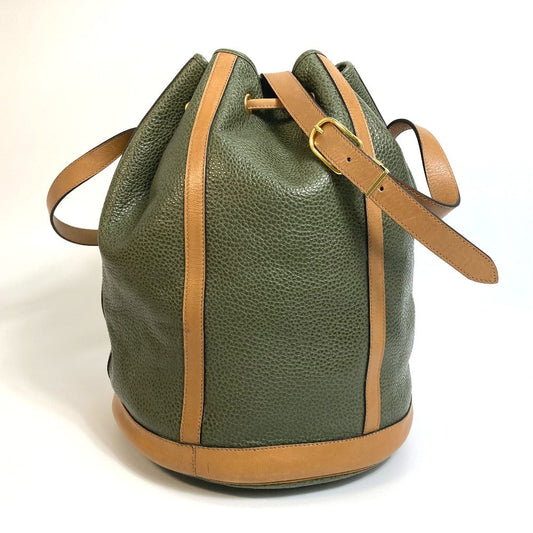 Dior Shoulder Bag leather khaki CDMetal purse Women Used Authentic
