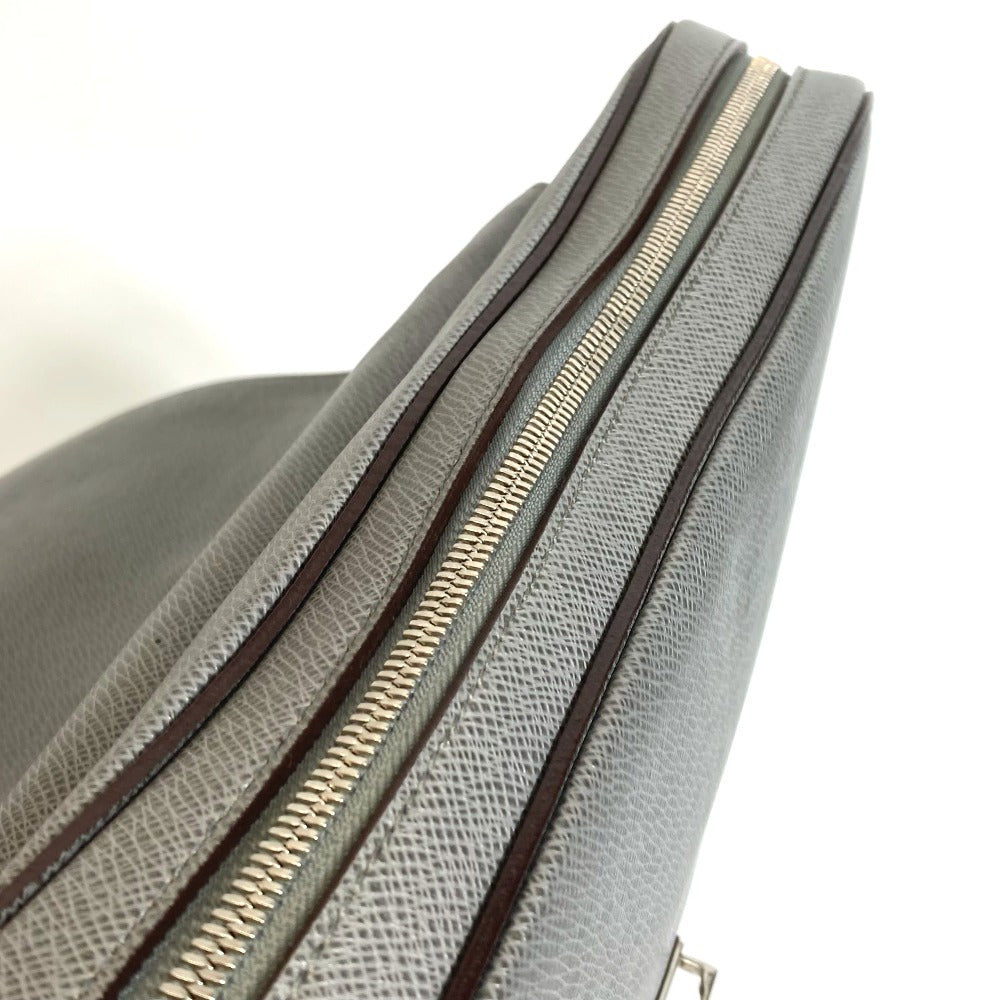 LOUIS VUITTON Briefcase M32641 Taiga Leather gray Taiga Vasili PM mens Used Authentic