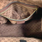 LOEWE Handbag leather Black x brown anagram By color Women Used Authentic