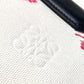 LOEWE Tote Bag Canvas / leather white Flower pattern Shoulder Bag Women Used Authentic