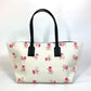 LOEWE Tote Bag Canvas / leather white Flower pattern Shoulder Bag Women Used Authentic