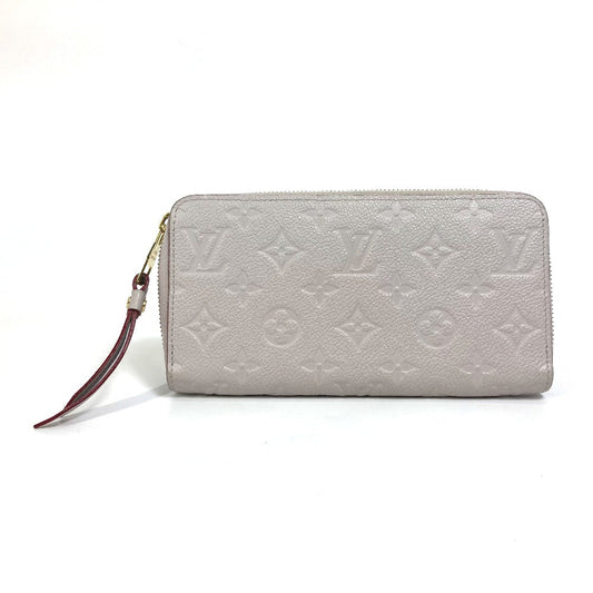 LOUIS VUITTON Long Wallet Purse M69142 Monogram Ann Platt Leather gray Monogram Ann Platt Zippy wallet Women Used Authentic