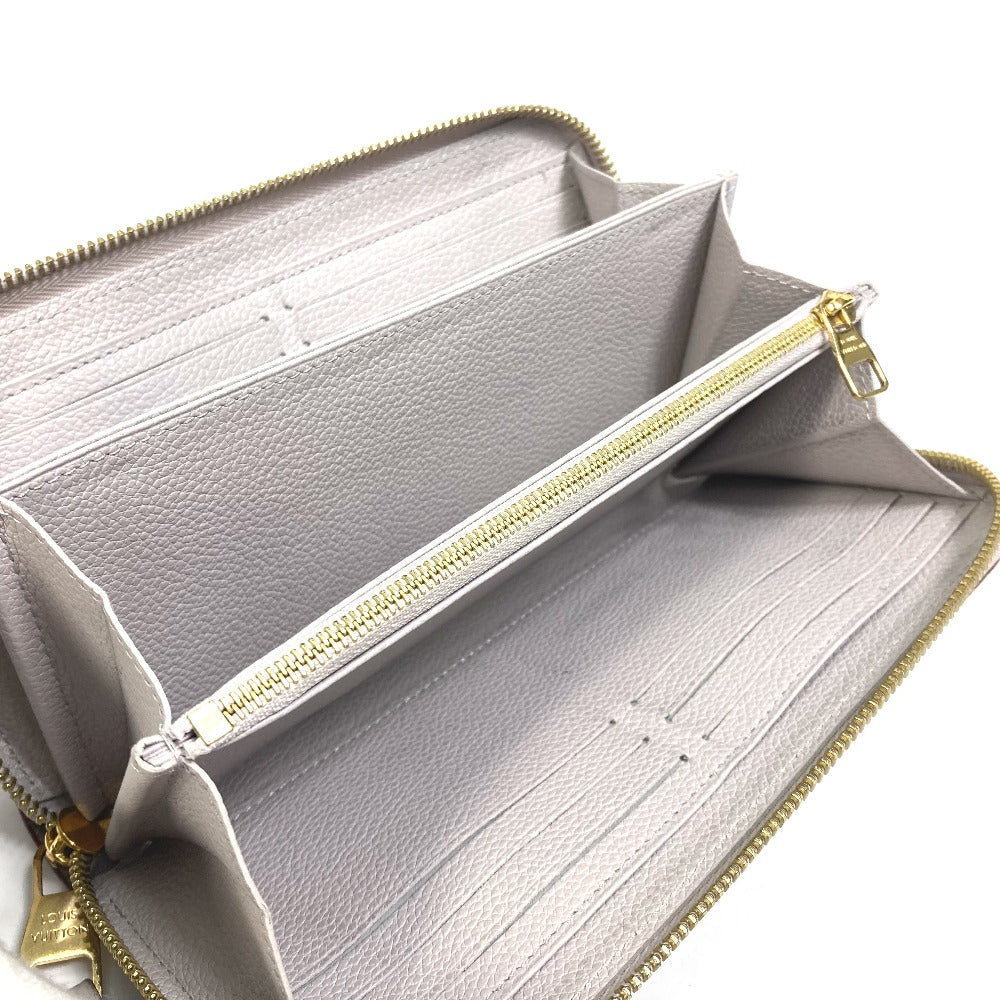 LOUIS VUITTON Long Wallet Purse M69142 Monogram Ann Platt Leather gray Monogram Ann Platt Zippy wallet Women Used Authentic