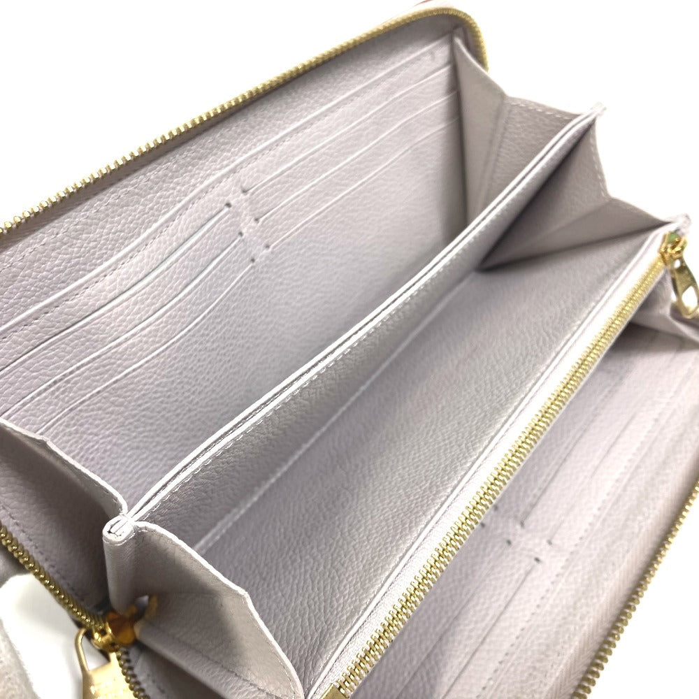 LOUIS VUITTON Long Wallet Purse M69142 Monogram Ann Platt Leather gray Monogram Ann Platt Zippy wallet Women Used Authentic