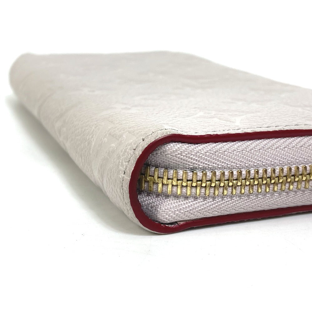 LOUIS VUITTON Long Wallet Purse M69142 Monogram Ann Platt Leather gray Monogram Ann Platt Zippy wallet Women Used Authentic