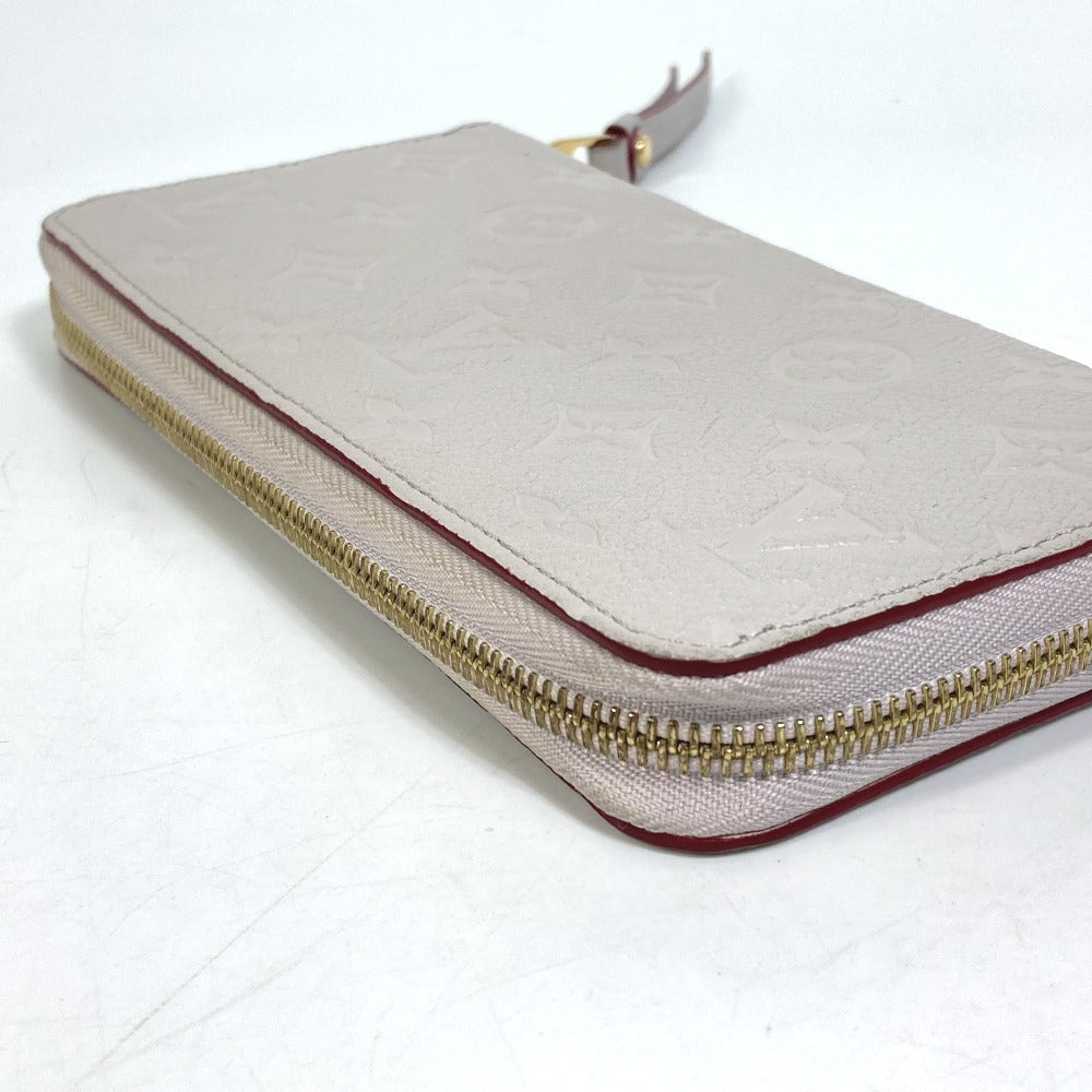 LOUIS VUITTON Long Wallet Purse M69142 Monogram Ann Platt Leather gray Monogram Ann Platt Zippy wallet Women Used Authentic