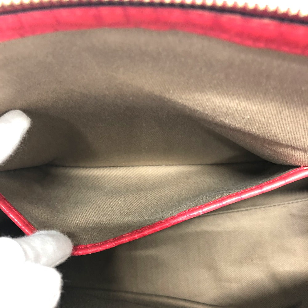 CELINE Handbag Canvas / leather Red type Macadam Women Used Authentic