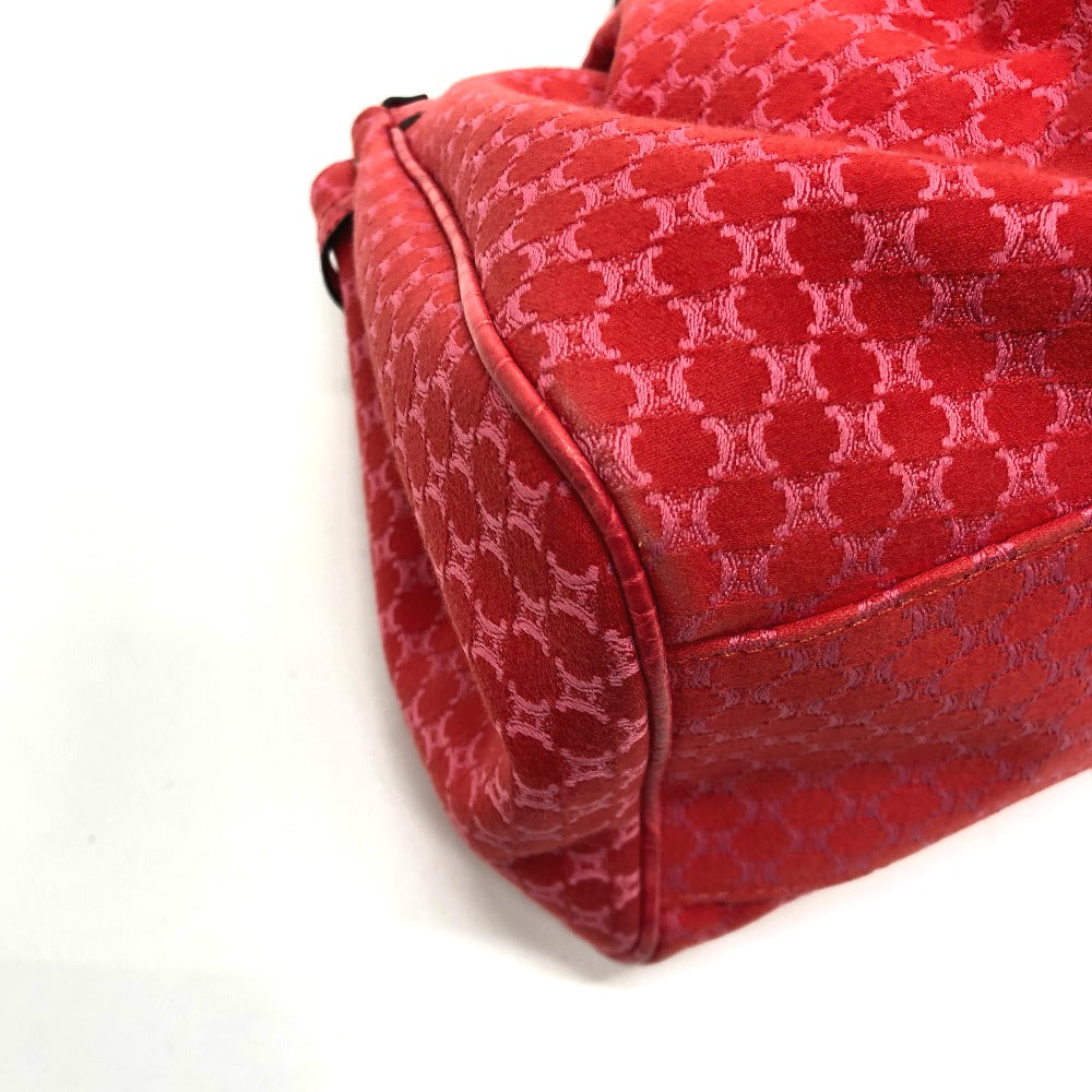CELINE Handbag Canvas / leather Red type Macadam Women Used Authentic