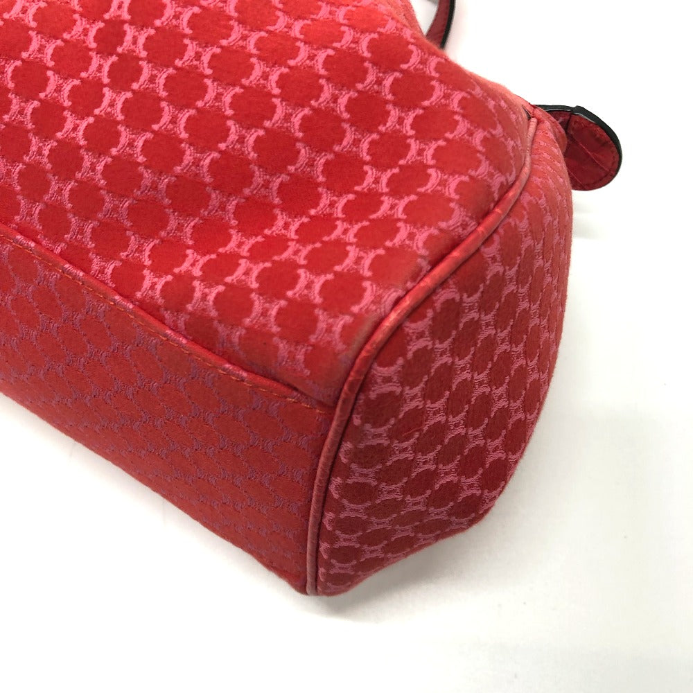 CELINE Handbag Canvas / leather Red type Macadam Women Used Authentic