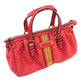 CELINE Handbag Canvas / leather Red type Macadam Women Used Authentic