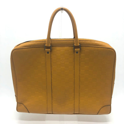 LOUIS VUITTON Business bag N41218 Damier Anfini Leather Yellow type Anfini Handbag Women Used Authentic