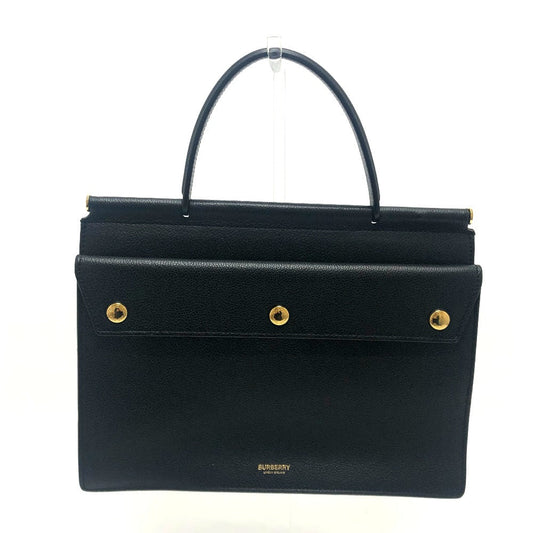 BURBERRY Handbag leather black Square type Women(Unisex) Used Authentic