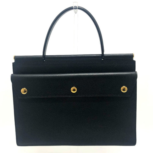 BURBERRY Handbag leather black Square type Women(Unisex) Used Authentic