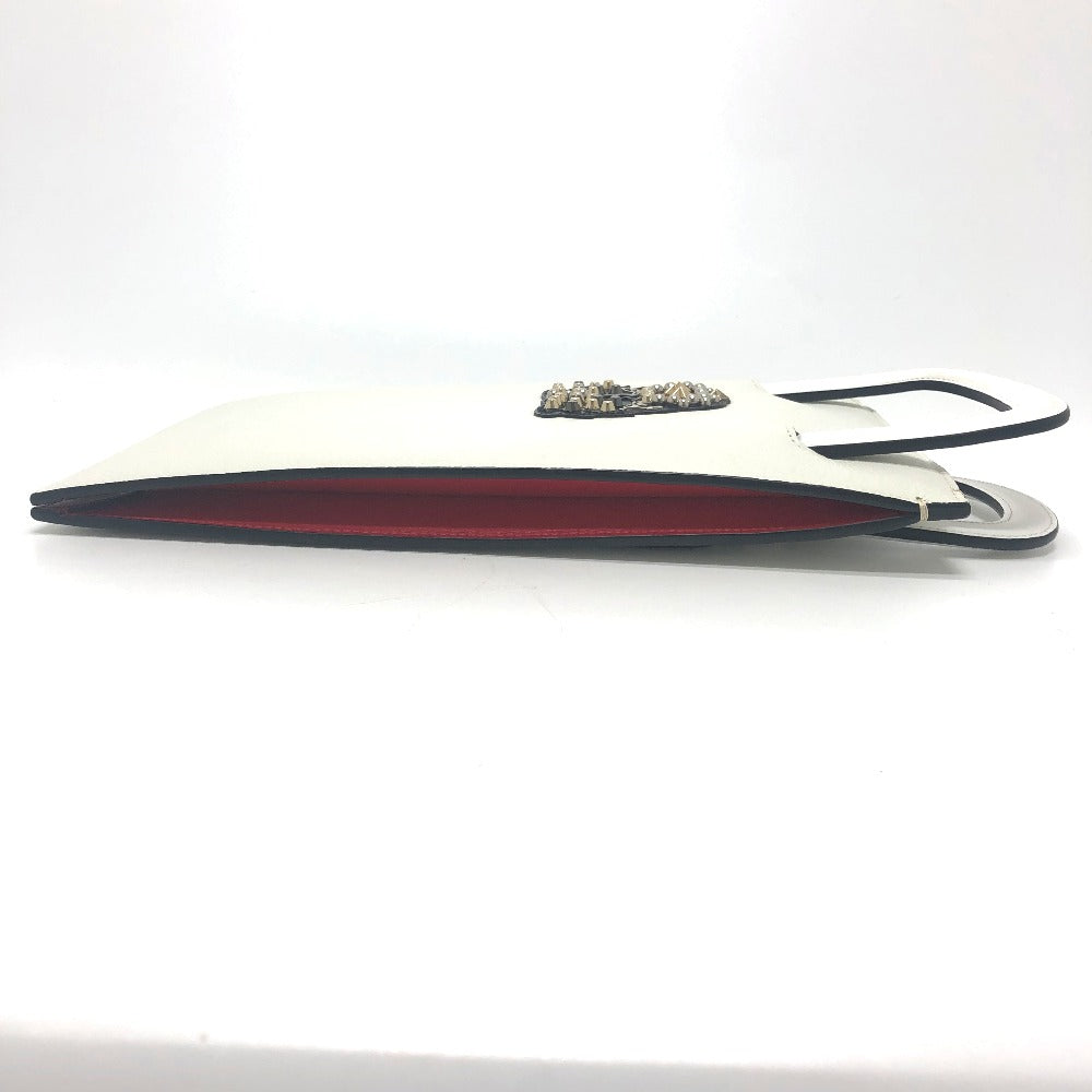 Christian Louboutin Tote Bag leather white emblem trick truck Tote Bag mens Used Authentic