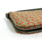 CELINE Accessory pouch Canvas / leather Red C Macadam Handbag Women Used Authentic