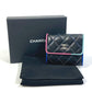 CHANEL Trifold wallet lambskin black CC COCO Mark Small flap Women Used Authentic