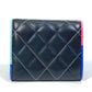 CHANEL Trifold wallet lambskin black CC COCO Mark Small flap Women Used Authentic