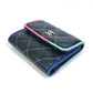 CHANEL Trifold wallet lambskin black CC COCO Mark Small flap Women Used Authentic